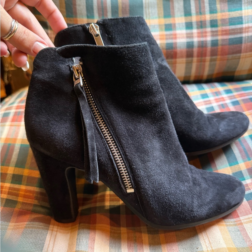 Sam Edelman Black Suede Ankle Boots